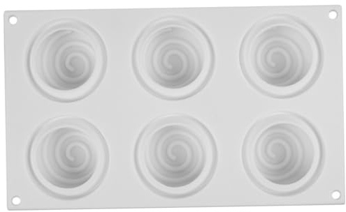 Csafyrt Cinnamon Roll Silicone Mould 6 Cavity Silicone Moulds for Baking Heat Resistant and Microwave Safe Non-Stick Dessert Molds for Cake Soap Pudding Chocolate Making