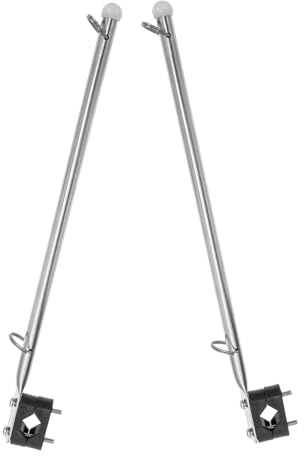 iplusmile Lot de 2 Mâts de Pavillon en Acier Inoxydable Accessoires de Bateau pour Montage sur Rail Supports Résistants à l'eau Salée Adaptés aux Yachts et Voiliers pour Décoration