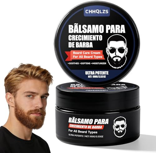 CHHQLZS Estimulante Para Barba, Crecimiento De Barba Para Hombre, Beard Balm Beard Care Cream for Men Growth Serum, Bálsamo Barba Crece, Moisturizes & Strengthens Facial Hair, 100ml / 3.5oz (1PCS)