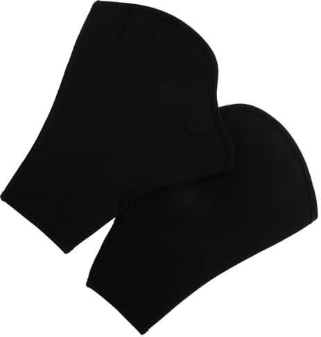 Didiseaon Guantes de Natación para Hombre Negros Talla L, Guantes Acuáticos de Nailon Resistentes al Agua para Snorkel, Buceo y Fitness Acuático Protección de Palma y Diseño Ajustable