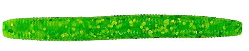 Yamamoto 3 SLIM SENKO CHARTREUSE W/LARGE CHARTREUSE & GREEN FLAKE (10 PACK)