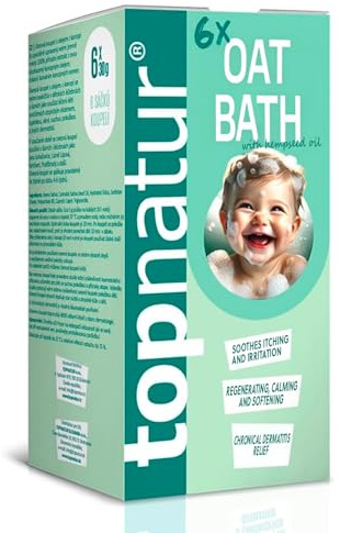 Colloidal Oatmeal Bath Soak with Hemp Oil – Natural Relief for Chicken Pox, Eczema, Dermatitis, Nappy Rash & Itchy Skin – Gentle Moisturizing Treatment for Babies, Kids & Adults