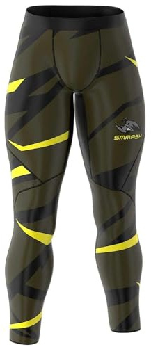 SMMASH Mud Rhino Sport Långa Leggings för Män, Herr Kompression Löpning Leggings, Träning sporttights, funktionsunderbyxor, Gym, OCR, Andas och Lätt, Antibakteriellt Material, Tillverkad i EU (XS)