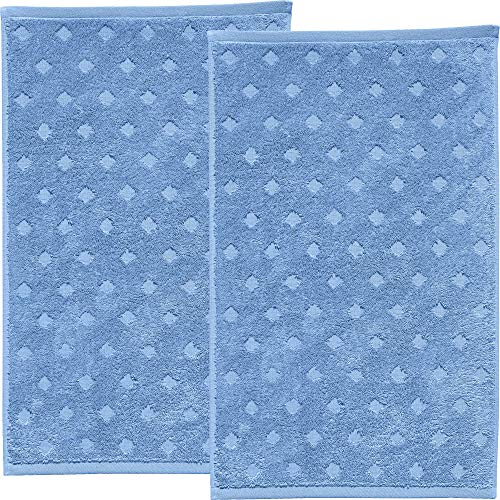 Erwin Müller Walk-Frottier Gästetuch 2er-Pack Baden Baden blau Größe 30x50 cm - extra saugstark, schnell trocknend, samtweich, mit Schlaufe