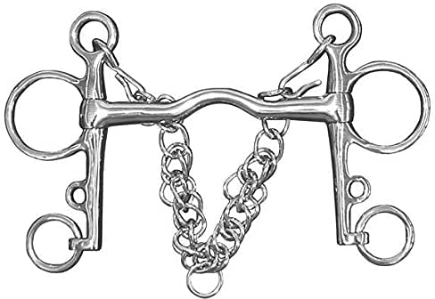 Namvo Pelham Gebiss für Pferde aus Edelstahl, Gelenkstück mit Zubehör für Verbinder mit Kette