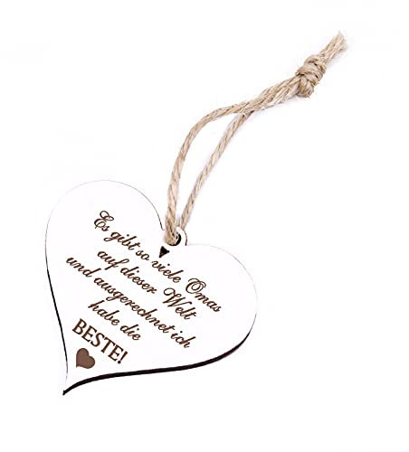 Omas Schlüsselanhänger Herz Gravur - Ich habe die Beste Oma - Muttertagsgeschenk Enkel 5 x 4 cm