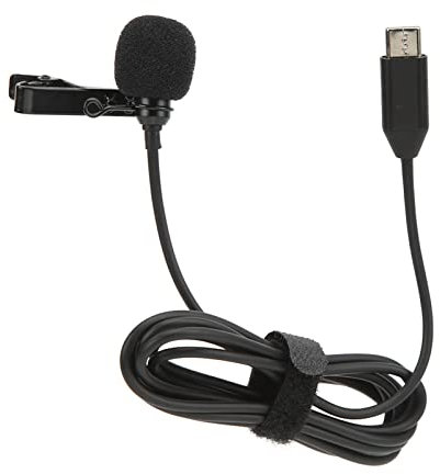 Micro Lavalier USB C Clip on, Type C Lavalier Revers Microphone à Condensateur Omnidirectionnel Suppression du Bruit pour L'enregistrement Vidéo de Téléphone pour Caméra Insta360 One X2