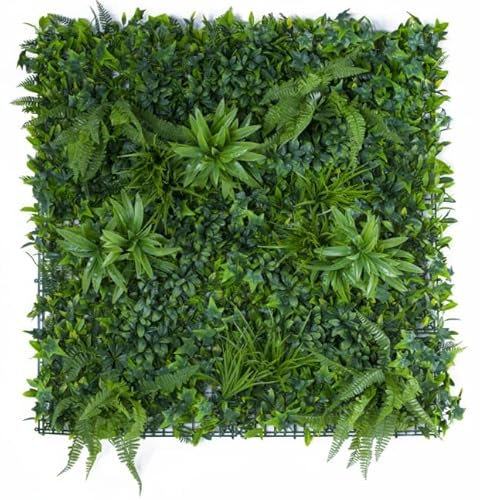 Mugar- Jardines Verticales Artificiales para Decoración Interior y Exterior- 100 x 100 Centímetros- Flora Artificial de Pared (Modelo Salvaje)