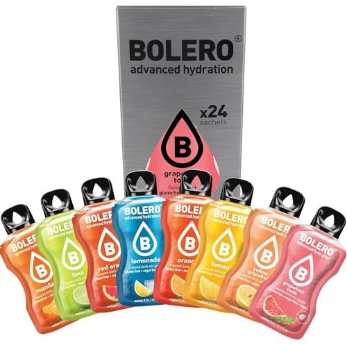 Bolero CITRUS MIX 24x3g | Polvo de jugo sin azúcar, endulzado con stevia y enriquecido con vitamina C | sin gluten y adecuado para veganos | Una mezcla de diferentes sabores cítricos