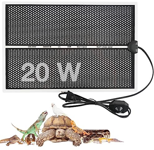 AVCXEC Tappetini Riscaldanti per Rettili, 20W Regolabile Terrario Tappetino Riscaldante con Controllo della Temperatura, Tappeto Riscaldante per Rettili per Tartaruga Serpenti Lucertola Geco (42x28CM)