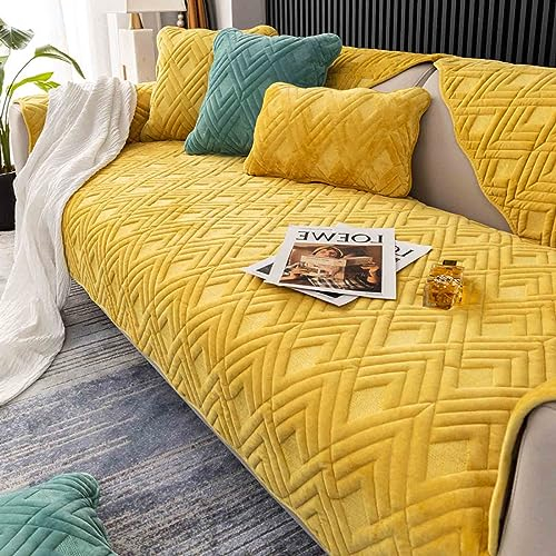 MTHGH Sofabezug rutschfeste Sofadecke,sofaschutz1 2 3 4-Seater L Shape Sofaschoner,Hund Katze Überwurf Hundedecke Ecksofa Sofa Schutzdecke Sofaschutz Hund Kratzschutz Katze (Yellow, 70x180cm)