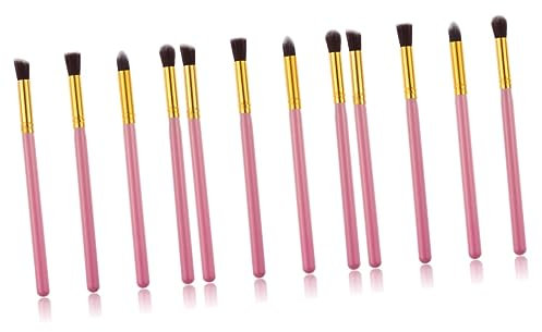 FRCOLOR 12pièces Set De Pinceaux à Yeux Kit De Pinceaux De Maquillage Cosmétique Professionnel Pour Ombre à Paupières Et Blush Outils De Maquillage Pratiques Rose or
