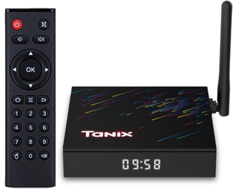 CHROX Android TV Box 12.0, TX68 4GB RAM 64GB ROM H618 Quad-Core 64bit Cortex-A53, Smart TV Box Stöder 2.4G/5G Dual-Band WiFi Bluetooth 5.0 USB 3.0 LAN smart tv-box,2gb+16gb