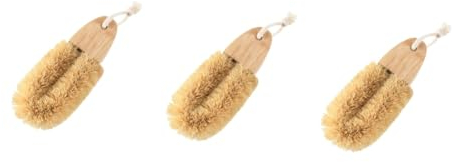 Mobestech 3pcs Grey Kitchen Accessories Wok Brush for Household Dish Brush Rotating Cleaning