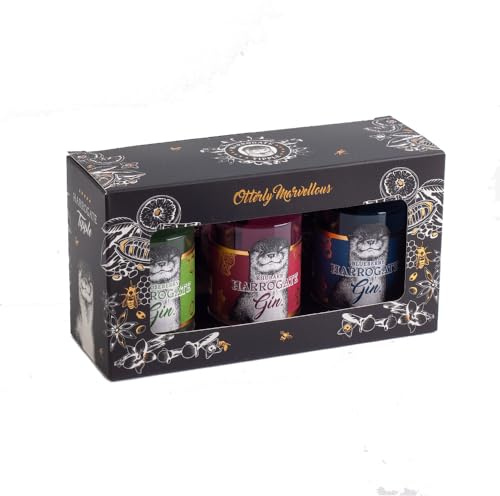 Harrogate Tipple – Otterly Marvelous Handcrafted Flavoured Gin Gift Set 3x5cl Bottles of our Award-winning gin made with Harrogate Spring Water | Blueberry Gin | Gooseberry Gin | Rhubarb Gin