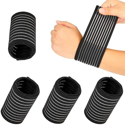 4 Stück Elastische Handgelenk Bandage Handgelenkstütze Atmungsaktive Handbandage Kompressionsunterstützung Für Sport Tennis Männer Frauen Fitness Training