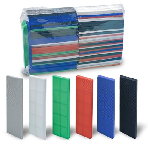 Cuñas Plastico 90 Piezas Cuñas Para Cristales 28 x 100 mm Cuna de Plastico Niveladoras Suelo Durable Cuñas Plastico para Cristales Cuñas Planas de Plástico para Puertas Ventanas de Piso(1-6 mm)