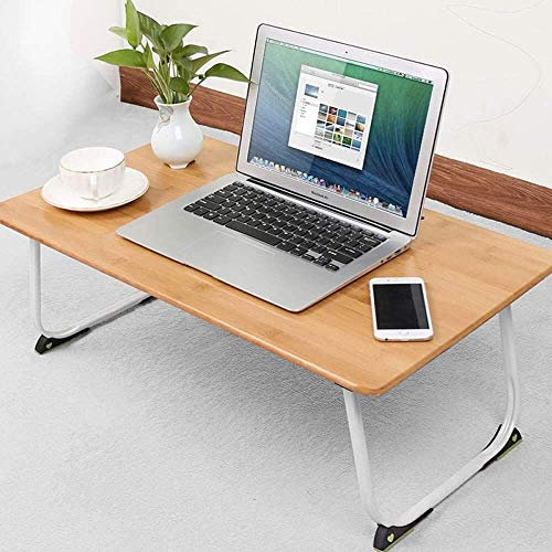 Support en bambou pour ordinateur portable - Plateau de bureau pour lit, canapé, chaise, canapé - Bureau pliable pour ordinateur portable - Table de dessin pour le travail à la maison, les devoirs, la