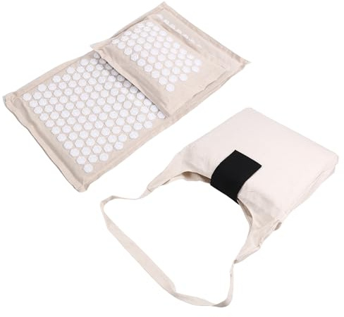 Steowsey Juego de colchoneta de acupresión y almohada para aliviar el dolor de cuello, pies y espalda, esterilla de yoga con puntos de presión para masaje de tejidos profundos
