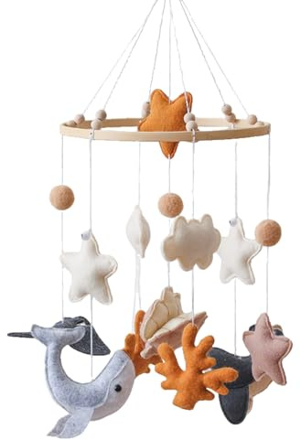 Mobile pour Bébé | Mobile Bébé en Feutrine, Suspendus Animaux Marins en Felt Cartoon Décoration Chambre Fille Garçon