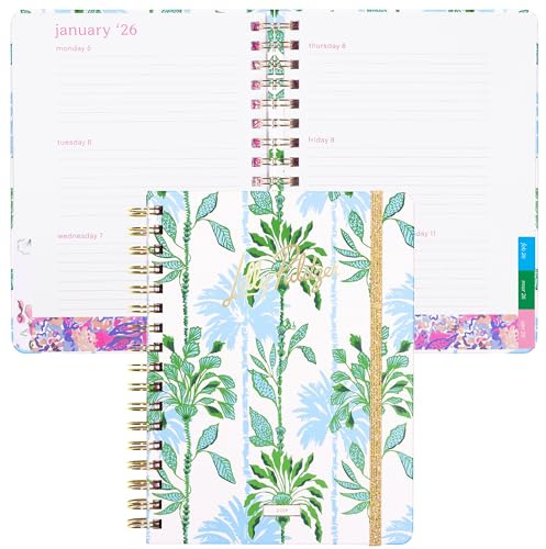 Lilly Pulitzer Large Monthly Planner January 2026 - December 2026, Monthly Agenda & Calendar, Stickers, Pockets, & Spiral Binding (Swayin in the Breeze)