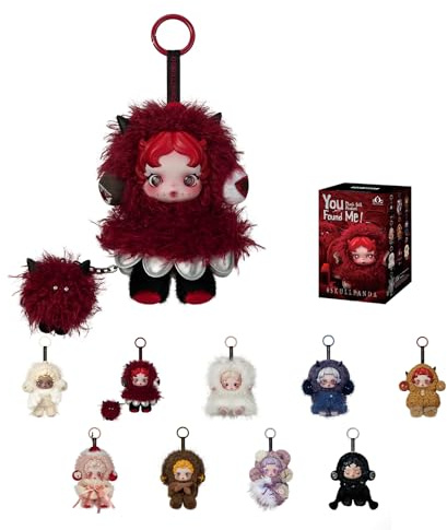POP MART SKULLPANDA You Found Me! Series Plush Doll Pendant Blind Box, Mystery Box Figures, Collectible Toys, Holiday Birthday Gifts for Girlfriend Daughter Girls and Boys, Single Box