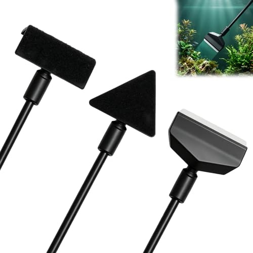 HAVIRI Nettoyage Aquarium, Kit Nettoyage Aquarium 3 en 1 avec Poignée Amovible + Grattoir à Algues + Éponge de Nettoyages Kit D'outils de Nettoyage pour Accessoire Aquarium
