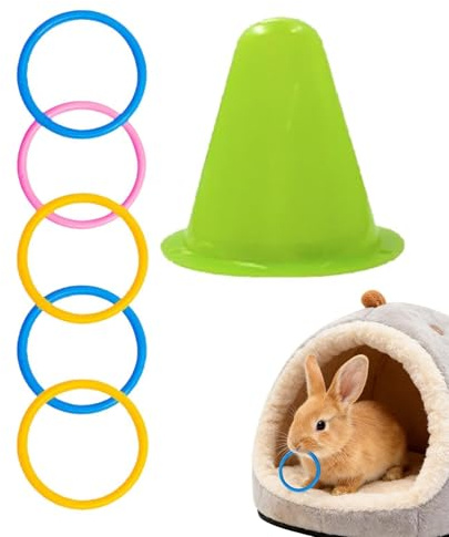 Kit di gioco per attività sul coniglio - Attrezzatura per lo sviluppo di abilità di apprendimento coinvolgente, anelli circolari per piccoli animali domestici | Forniture per gatti Mustela Roditore Sc