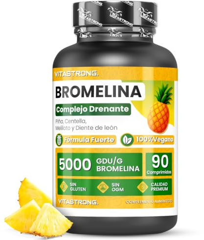 Vitastrong Bromelina Extra Fuerte Vitastrong Vegana, 90 Comprimidos