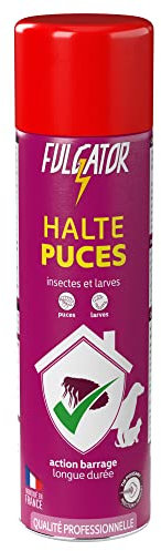 FULGATOR - Insecticide HALTE Puces - Action rapide et puissante contre les parasites des animaux domestiques comme les puces et leurs larves - Sans odeur ni retombées - Fabriqué en France - 500mL