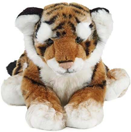 Peluche Living Nature - Bébé tigre (25 cm), Orange Rouge À Rayures Noires