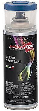 AMBRO-SOL - Pintura acrílica en spray, color Azul tráfico , RAL 5017, resultado profesional en múltiples superficies, exteriores e interiores, 400 ml