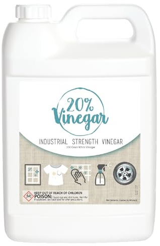 20% Professional Grade Concentrated Vinegar | Dilutes to 4 Gallons of Multipurpose Cleaning Vinegar | 4x Power Vinegar | Hundred's of Industrial & Home Uses
