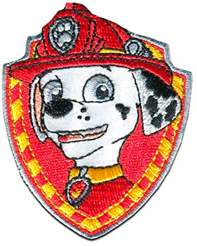 Paw Patrol MARSHALL 1 - Aufnäher, Bügelbild, Aufbügler, Applikationen, Patches, Flicken, zum aufbügeln, Größe: 7 x 6 cm