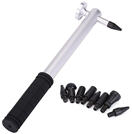 Yctze PDR Blending Hammer for Car Body Repair - Aluminium Alloy Rubber Knockdown Hammer with 8 Interchangeable Heads for Effective Dent Removal and Finishing Touches.This high-qualit