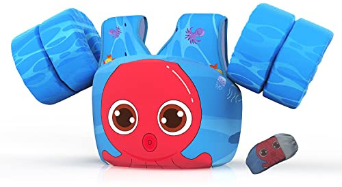 DOOHALO Kids Swim Puddle Floats,Toddler Swimming Aid Vest with Arm Band,Swimming Training Jumper for 28-70 Ibs Children,Infant Baby(2-6 years old)