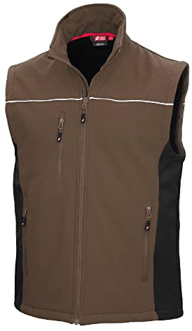 Nitras Motion Tex Light Softshellweste, braun/schwarz Softshell-Material mit wasser- und windabweisenden, sportliches Design, Regular Fit (DE/NL/SE/PL, Alphanumerisch, XL, Regular, Regular, braun)