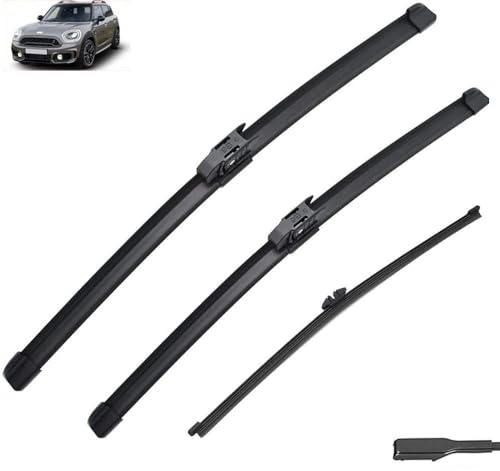 Tergicristallo for auto compatibile con Mini Countryman F60 2017-2023 Accessori for lame for parabrezza anteriori e posteriori 2018 2019 2020 2021 2022 (Color : Front Rear, Size : LHD)
