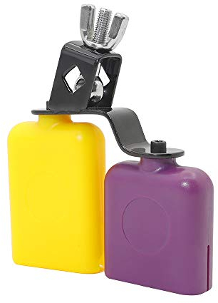 YIWENG Bicolor Cowbell für Drum Set High und Low Tones Midium Size,doppelte Kuhglocke