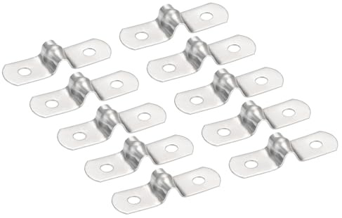 PATIKIL 0.2 in / 5 mm styv rörremklämma, 30 st 304 rostfritt stål två hål U-formade rörklämma rörfäste hållare för rörfixering
