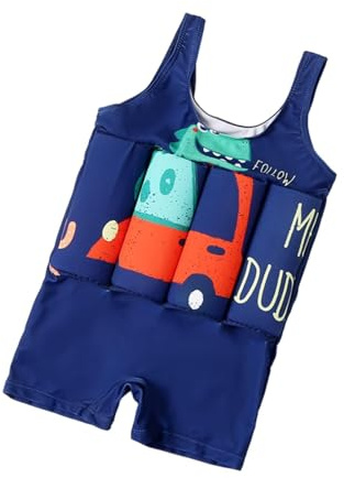 Generic Baby Float Suit Toddler Floating Swimsuit Removable Buoyancy Sticks for Boys Toddler Girl Swim Shorts (Blue, 3-4 Years)