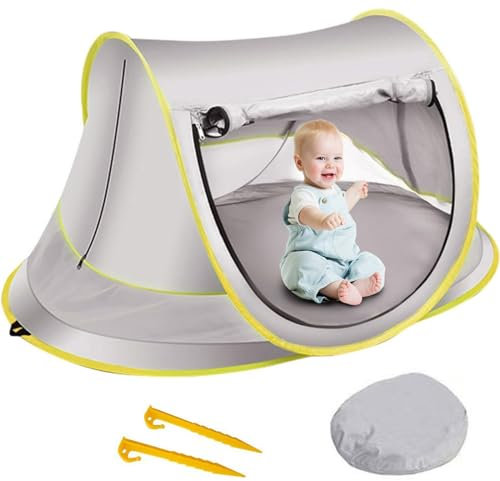 Pop Up Baby Beach Tent UPF 50+, Toddler Sun UV Protection Shade, Breathable Umbrella with Tent Pegs, Lightweight Portable Shelter Umbrella for Family Outdoor Traveling, Hiking, Camping, Fishing,Picnic