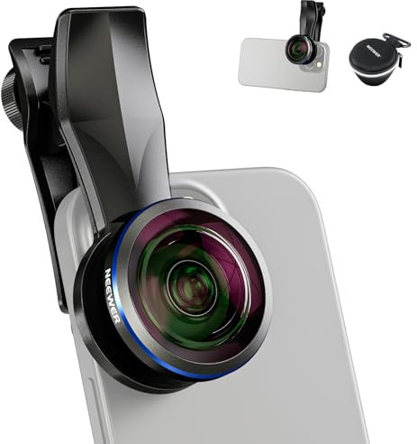 NEEWER 8mm Fischaugenobjektiv mit 220° Weitwinkel und 17mm Gewinde Telefonobjektiv Clip, Fisheye Objektiv auch für 17mm Gewinde Telefonkäfig/Telefonhülle/Telefonklammer/Rückplatte, LS-29 PRO