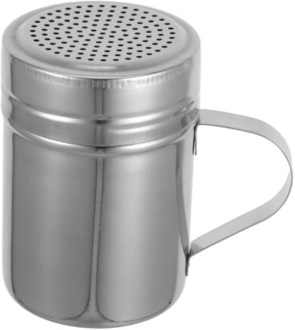 STOBAZA Stainless Steel Powder Duster Shaker with Handle Baking Flour and Sugar Dispenser Versatile Spice Shaker for Cocoa Pepper and Seasoning Ergonomic Design for Easy Use