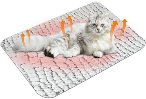 Dromzen Tapis Chauffant Chat Chien, Couverture Chauffante Chat, Tapis Auto, Thermique Animaux, Plaid, Panier Coussin, Gris (66×48cm)