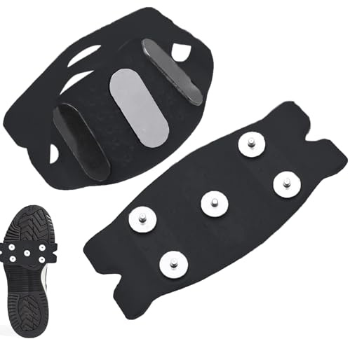 Spikes de Agarre para Zapatos - 80 g Antideslizantes de 5 Garras para Hielo y Nieve, Antideslizantes para Zapatos | Clavos de Acero al manganeso, Buena Elasticidad, Tacos de tracción, Picos