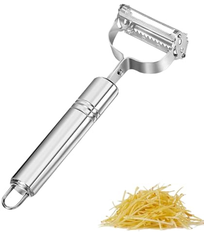 YIPFEN Pelapatate 3 in 1, Pelaverdura Multifunzione in Acciaio Inossidabile, Affettatrice alla Julienne per Patate e Frutta, Strumento Ideale per Preparare Insalate Deliziose e Noodles di Verdure