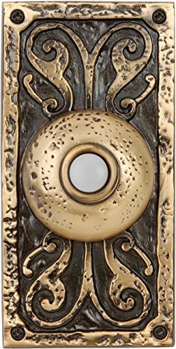Craftmade PB3037-BB Designer Surface Mount Lighted Doorbell LED Push Button, Burnished Brass (5.25H x 2.63W)