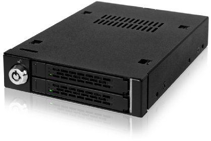 Icy Dock MB992SK-B 2.5-inch Dual Bay Sata Mobile Rack for 3.5-inch Device Bay