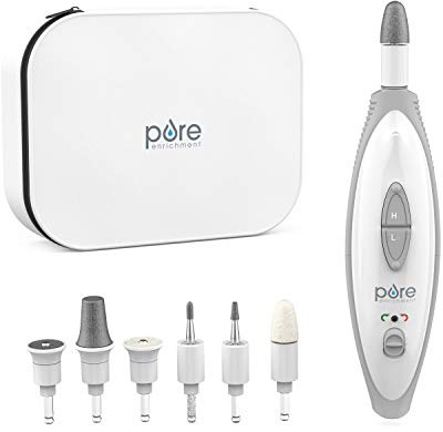 Pure Enrichment PureNails 10-Piece Professional Manicure and Pedicure Kit - Electric Nail Drill Set for Salon-Quality Grooming at Home - 7 Nail Drill Bits, 2 Speeds, LED Grooming Light and Storage Bag